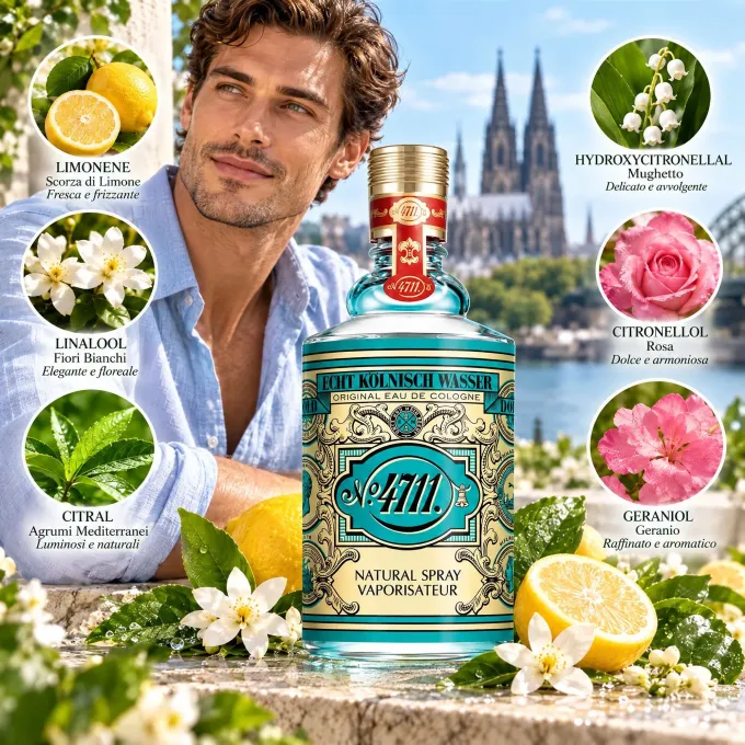 Note olfattive 4711 Original con limone bergamotto lavanda rosmarino e neroli