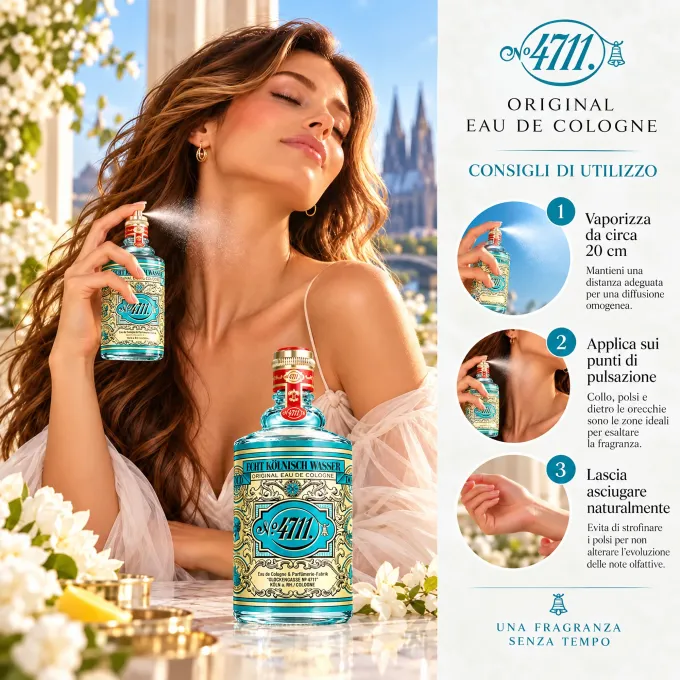 Come applicare 4711 Original Eau de Cologne su collo e polsi