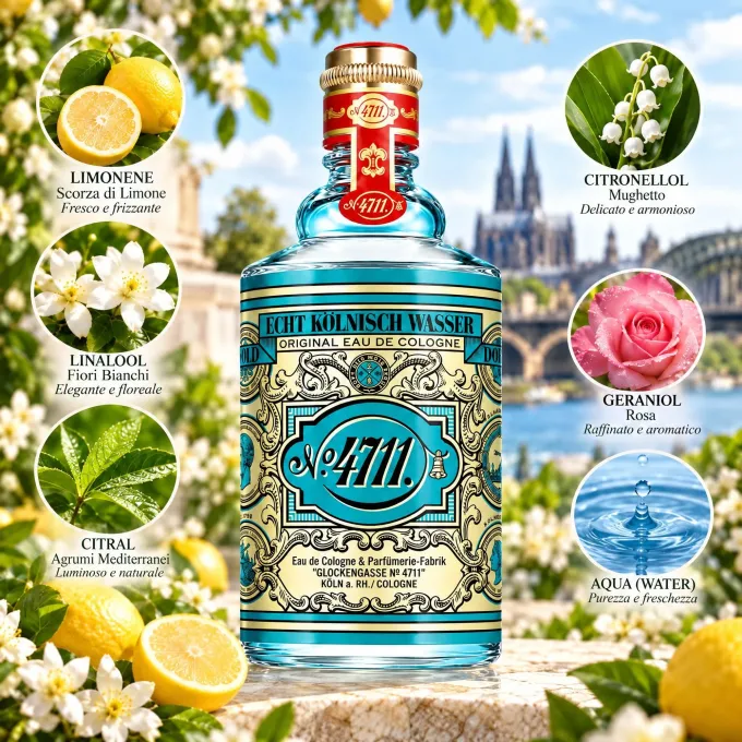 Note olfattive 4711 Original Eau de Cologne con agrumi lavanda e rosmarino