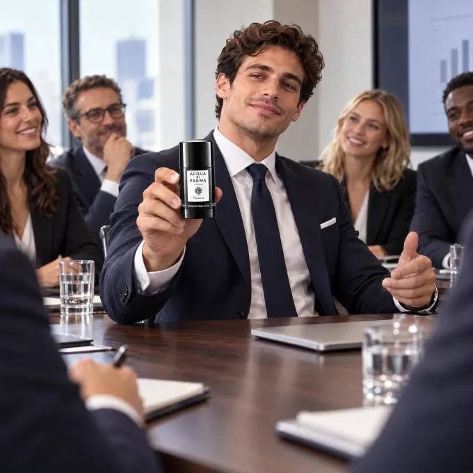 Colonia Essenza Deodorante Stick uomo in ambientazione moderna e sofisticata