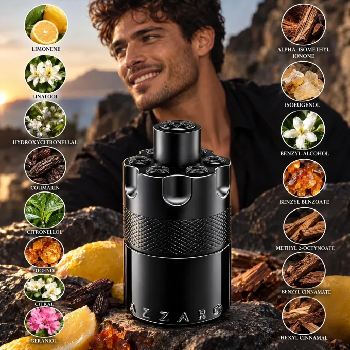 Immagine illustrativa degli ingredienti di Azzaro The Most Wanted Eau de Parfum Intense Uomo 100 ml
