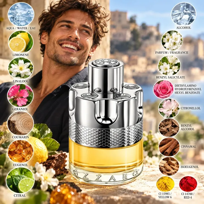 Immagine dedicata agli ingredienti di Azzaro Wanted Man, Eau de Toilette maschile da 50 ml