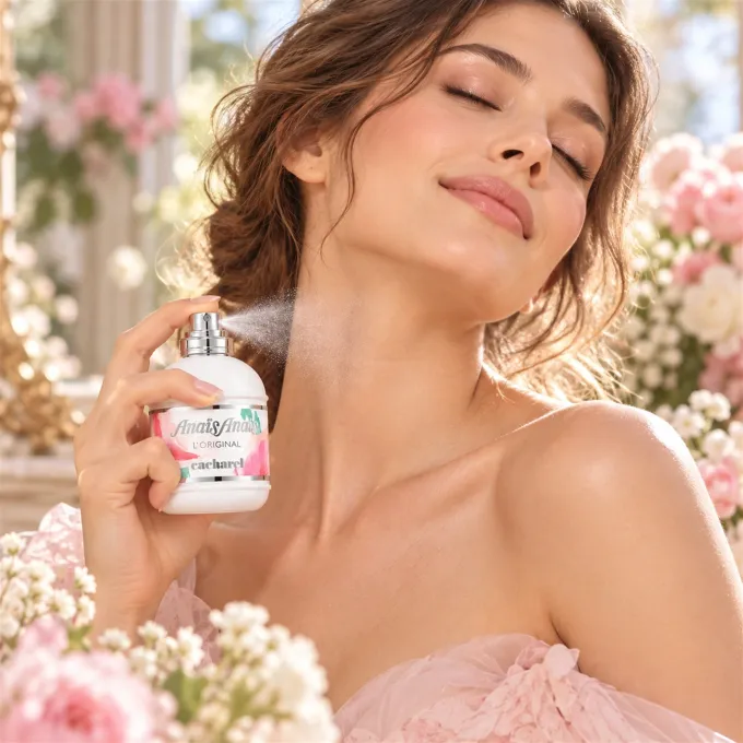 Cacharel Anais Anais Eau de Toilette 50 ml in una romantica ambientazione femminile