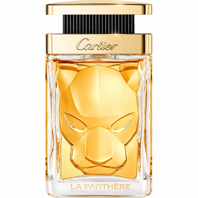 Flacone Cartier La Panth&egrave;re Parfum 100 ml con caratteristico design ispirato alla pantera