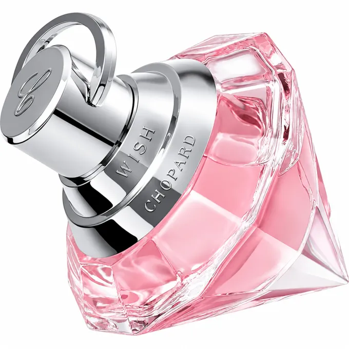 Flacone Chopard Pink Wish Eau de Toilette 75 ml dal caratteristico design rosa