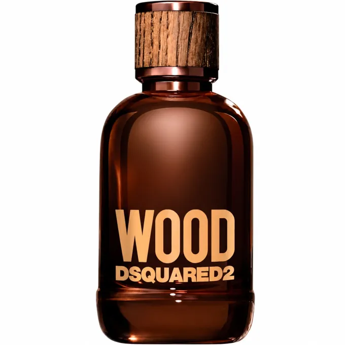 Primo piano del flacone Wood di Dsquared2 Eau de Toilette uomo da 50 ml
