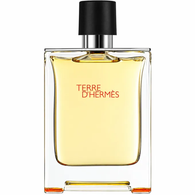 Flacone Terre d&rsquo;Herm&egrave;s Eau de Toilette 200 ml con base ad H arancione e dettagli metallici