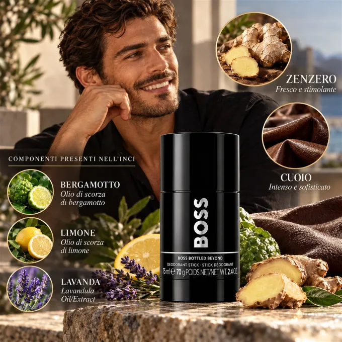 Hugo Boss Bottled Beyond 75 ml &ndash; Illustrazione degli ingredienti del deodorante stick maschile