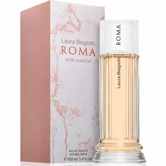 Laura Biagiotti Roma Fiori Bianchi Eau de Toilette Donna 100 ml con flacone e confezione