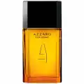 Flacone rettangolare con liquido ambrato e tappo nero di Azzaro Pour Homme Eau de Toilette 100 ml
