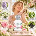 Ingredienti del profumo Cacharel Anais Anais EDT 50 ml rappresentati in una composizione illustrata