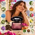 Versace Crystal Noir Donna 50 ml con rappresentazione degli ingredienti della fragranza
