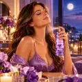 Midnight Bloom Body Mist 250 ml in elegante scena beauty dai toni viola e luminosi