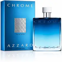 Flacone e confezione di Azzaro Chrome Eau de Parfum Uomo 100 ml