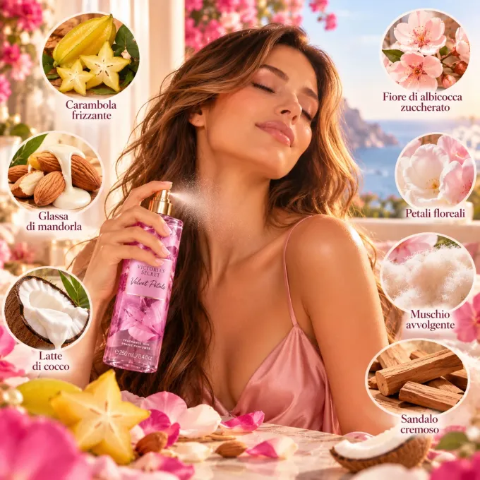Velvet Petals Victoria&rsquo;s Secret con fiore di albicocca muschio e sandalo cremoso
